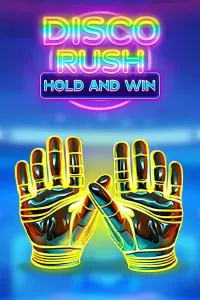 disco rush hold and win game logo